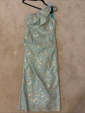 Teri Jon Midi One Shoulder Dress Size 10